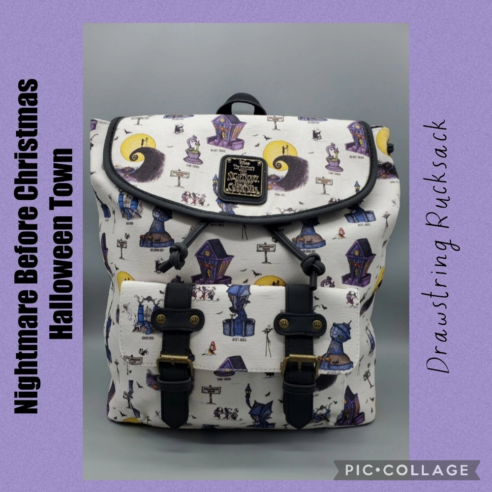LOUNGEFLY Nightmare Before Christmas Halloween Town Backpack